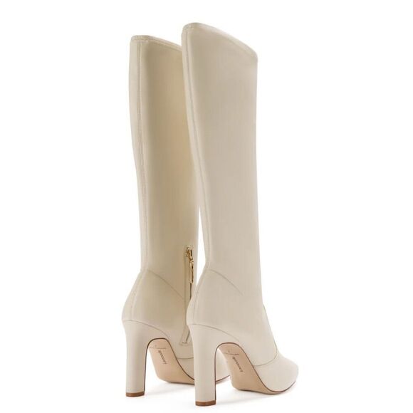 Larroude Christy Tall Boot Size 9 In Iced Vegan Stretch Leather High Heel - Picture 3 of 12